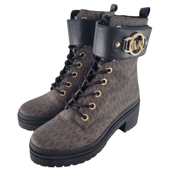 Michael Kors 'Rory' Heeled Ankle Boots Dark Brown Black 6 - Picture 4 of 16